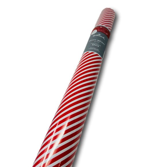 Hallmark Wrapping Paper Christmas Candy Cane Red White 90 sq ft Jumbo Roll Gift - Picture 2 of 2